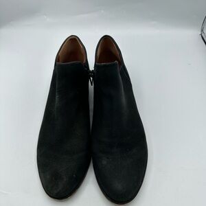 Lucky Brand Black  Suede Leather  Ankle Bootie Women’s Size 6